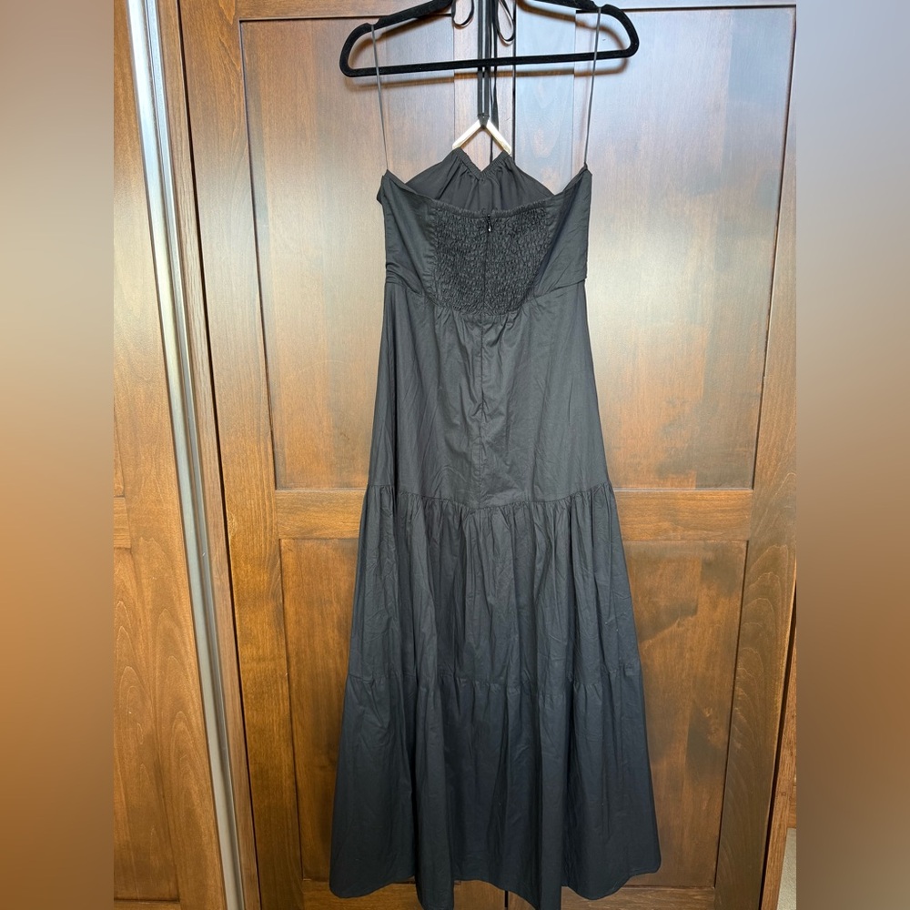 ⚜️Aqua Bloomingdale’s Black Halter Maxi Dress with Metal accent. NWT ⚜️ - Picture 6 of 13